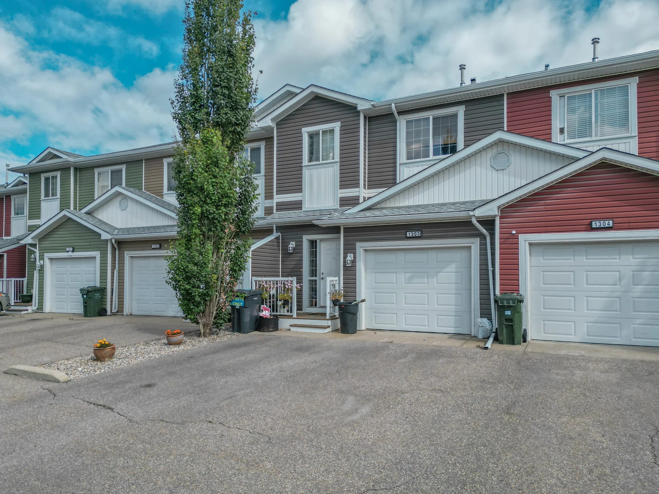 Townhome with a single front drive garage