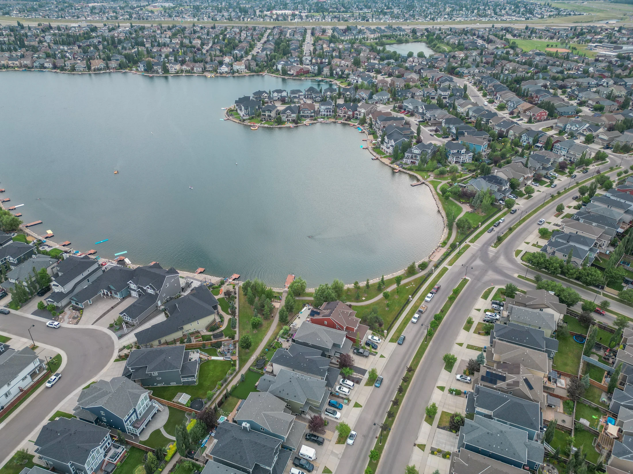 The residents' lake and shoreline homes in Arbour Lake, northwest Calgary