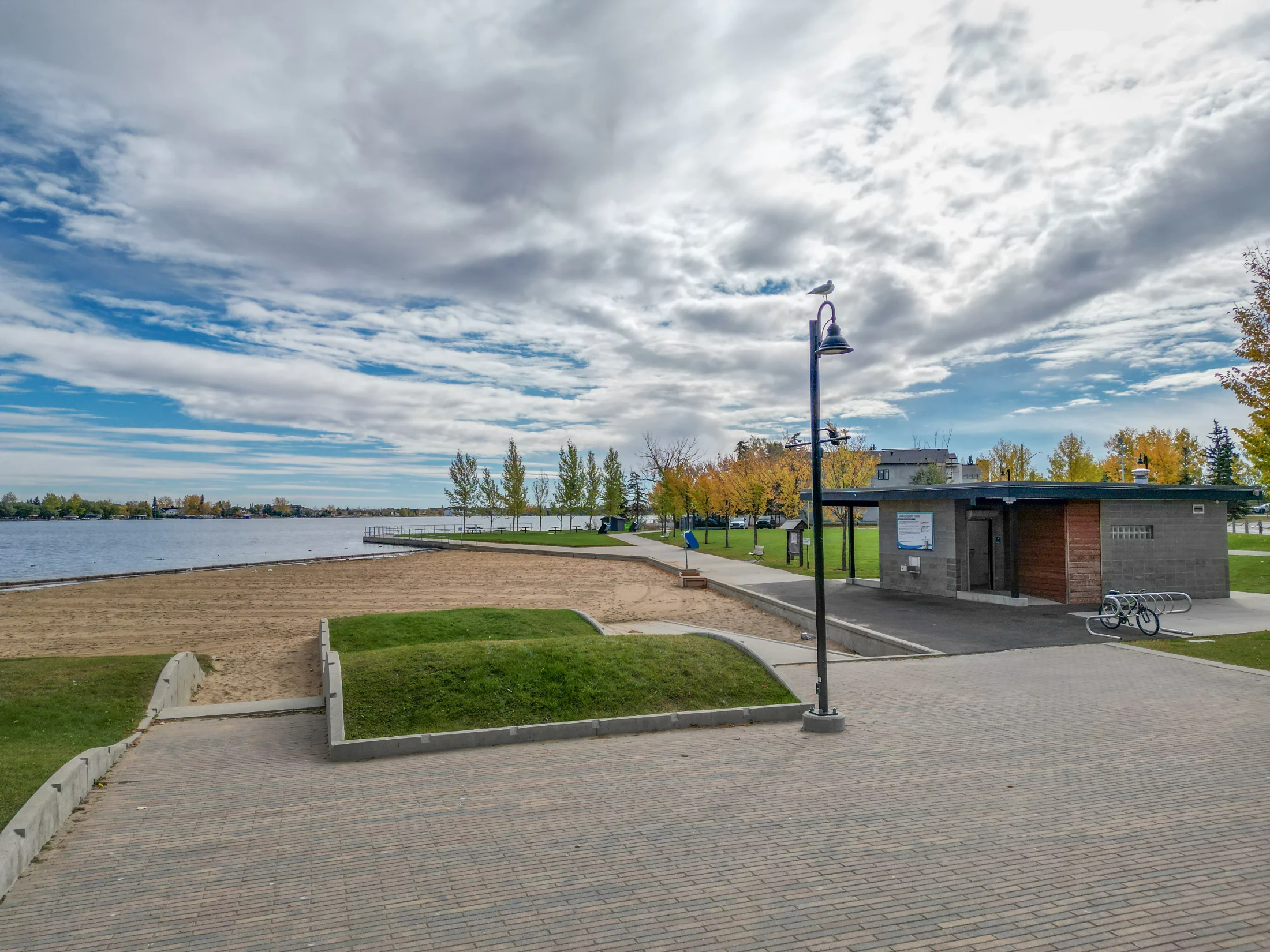 Chestermere Lake waterfront and beach area, Chestermere, Alberta