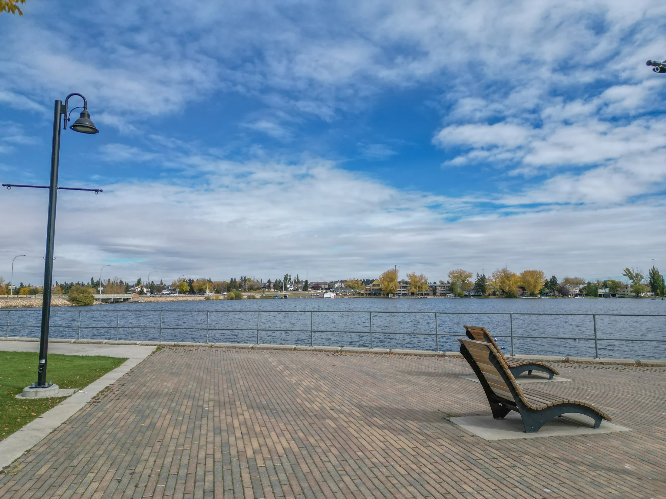 Public beach on Chestermere Lake in Chestermere, Alberta