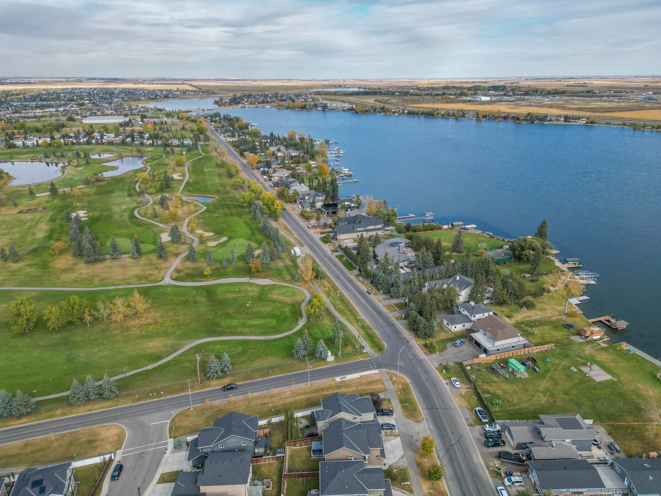 Chestermere Lake and golf course near Kinniburgh, Chestermere, Alberta
