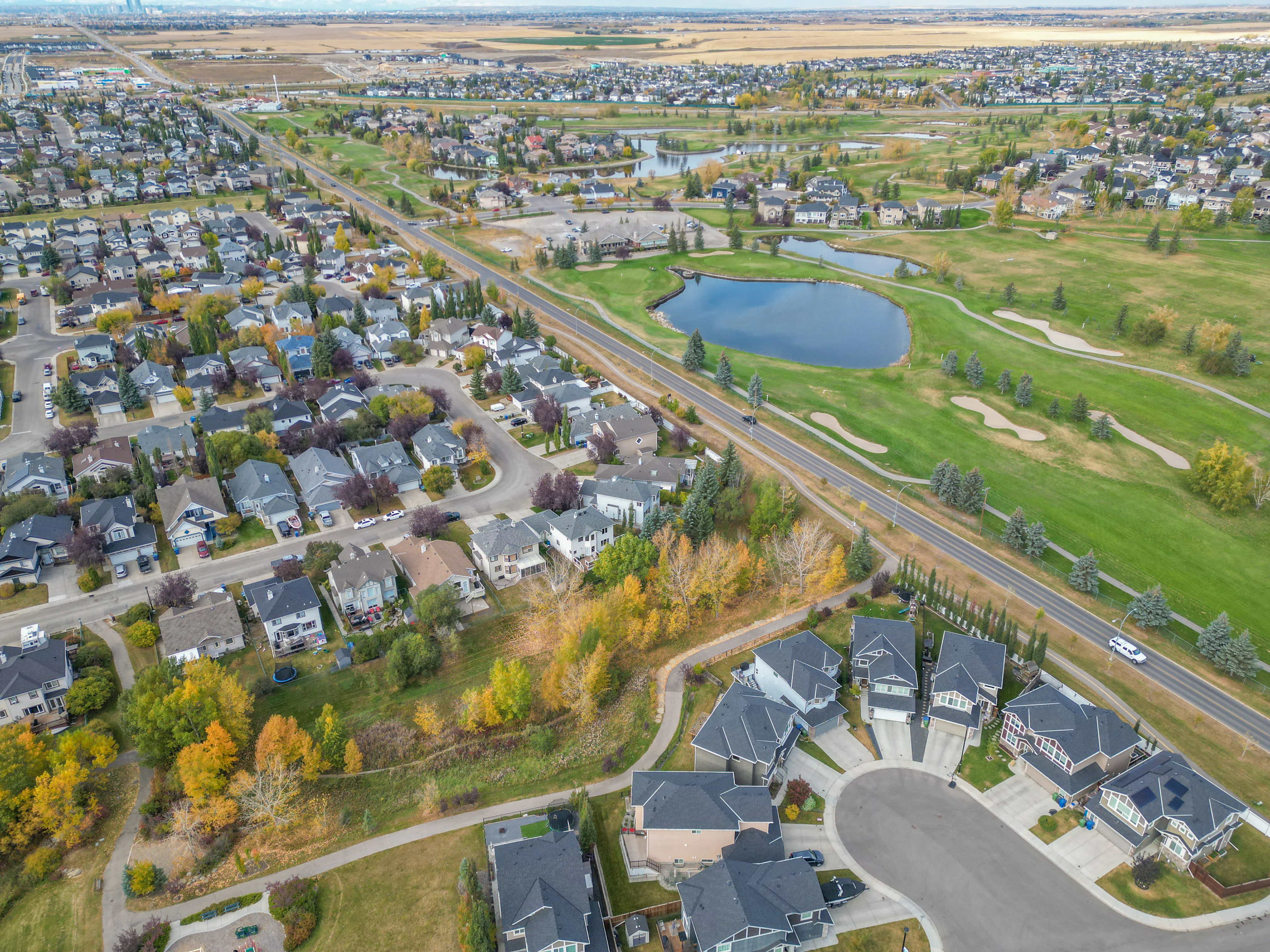 Golf course beside Chestermere Lake, Chestermere, Alberta