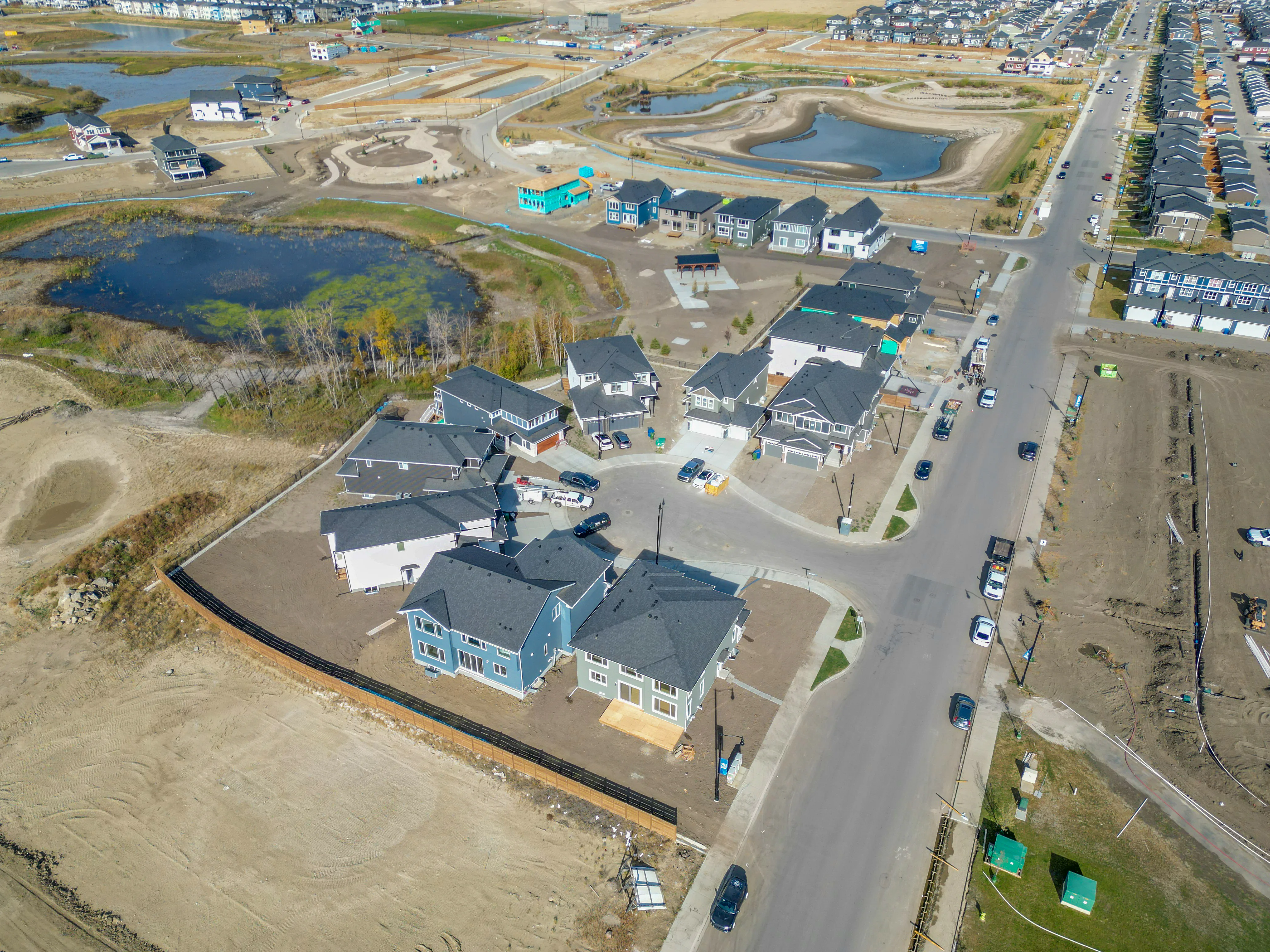 Aerial view of Dawson's Landing, Chestermere, Alberta