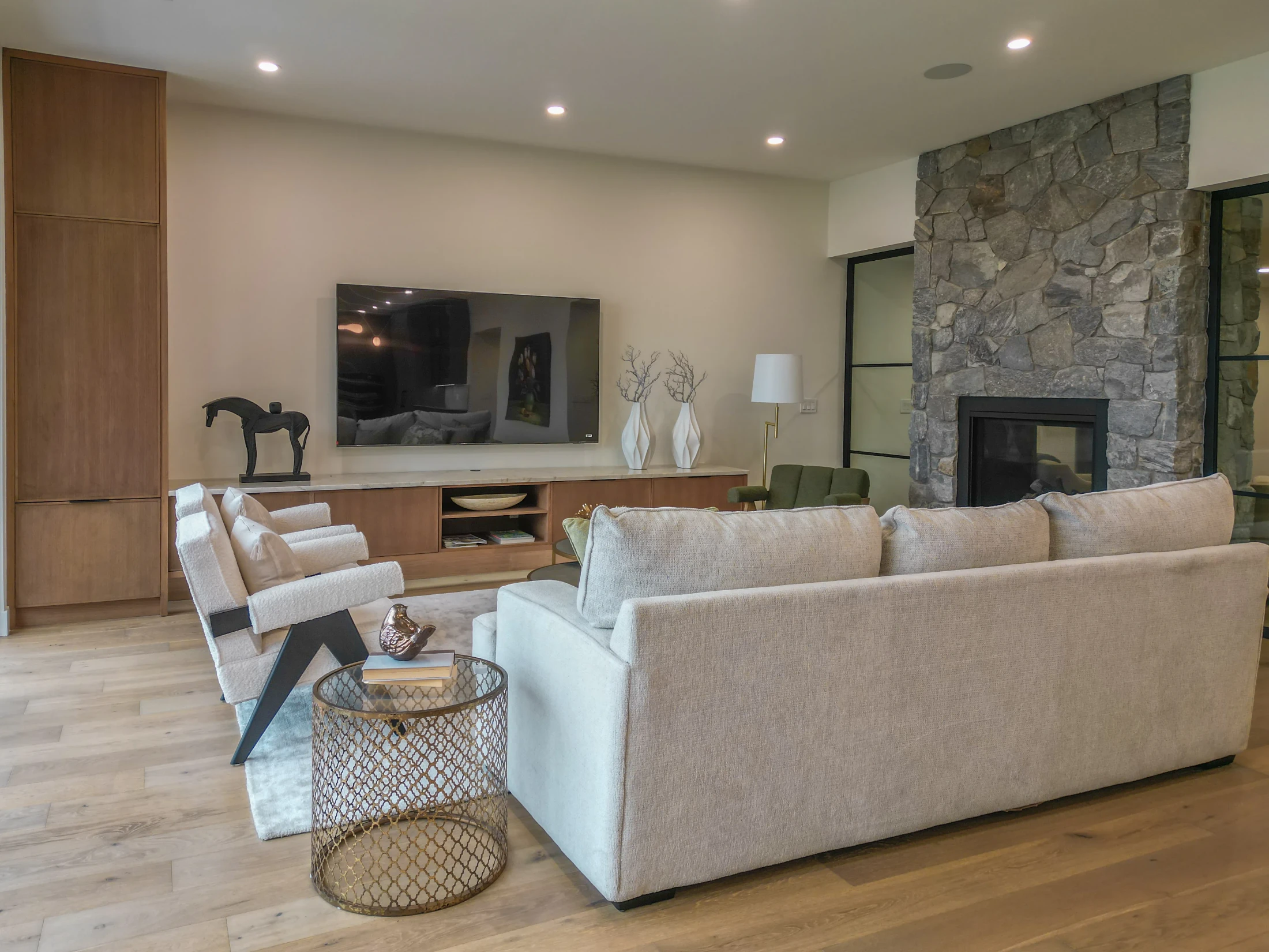 Bright open living area in a Chestermere, Alberta home