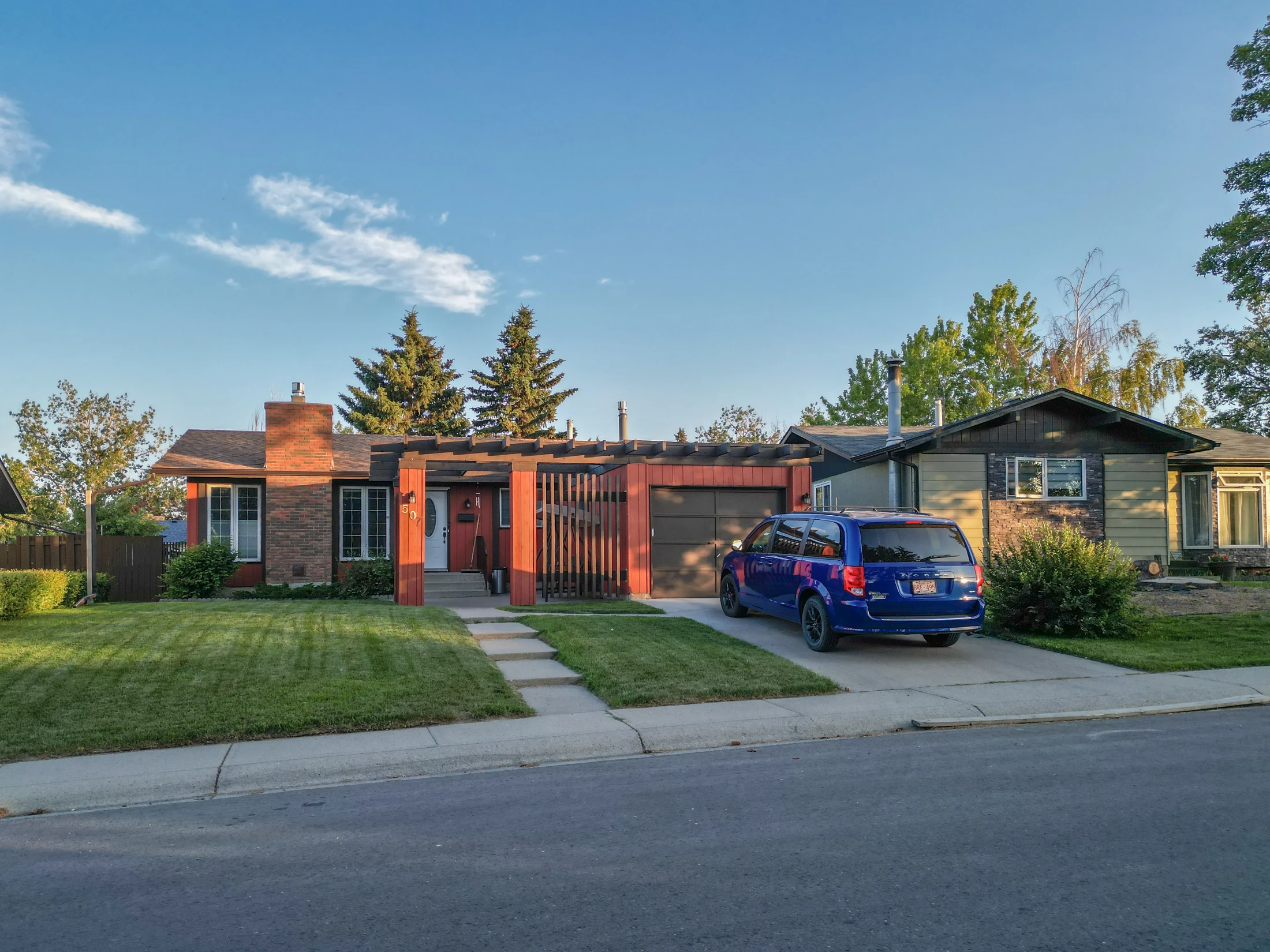 Renovated bungalow with a stone and stucco front